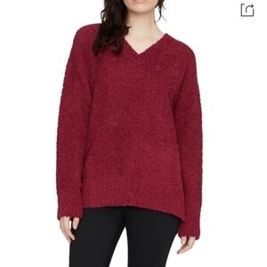 Sanctuary | Wine Teddy V-neck Oversized Sweater